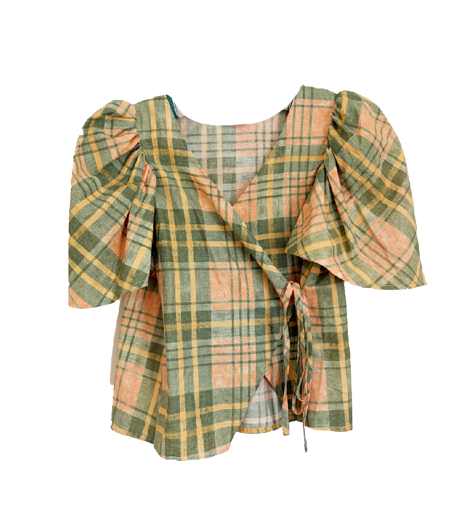 Brenda Fitted Cross-Over Blouse