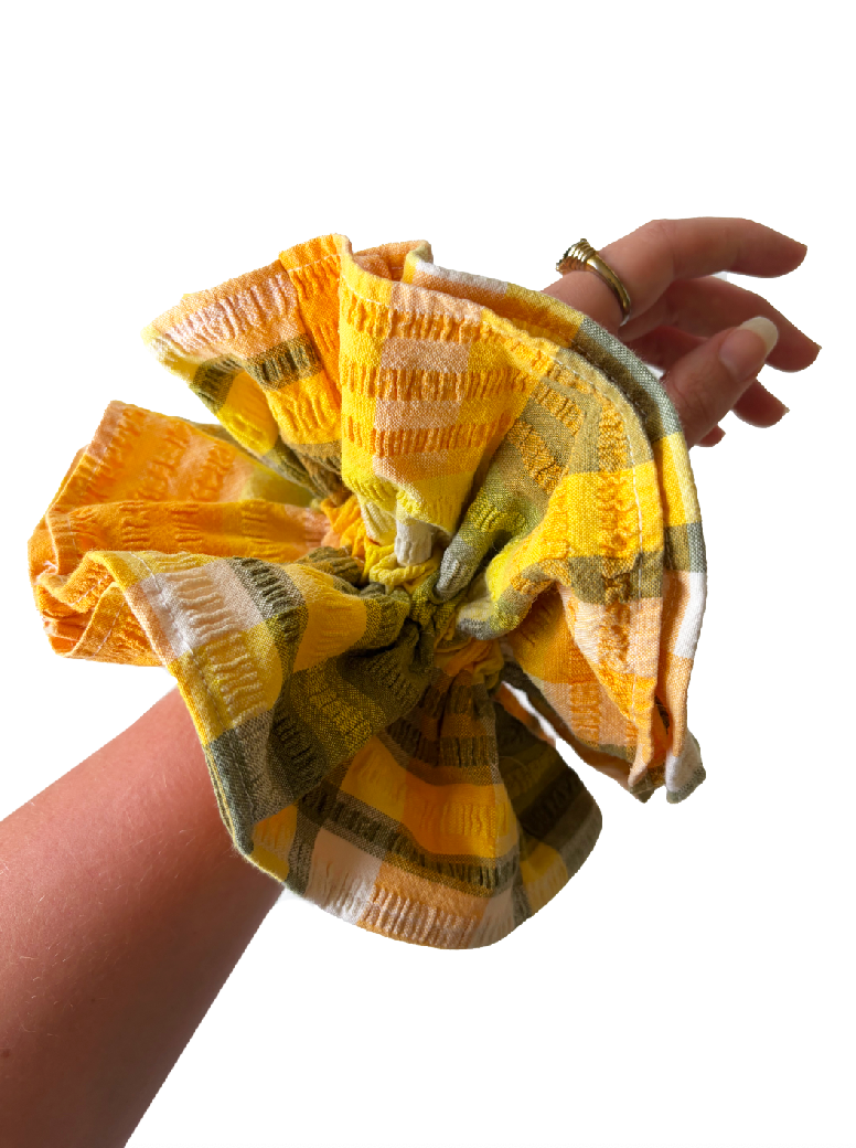 Yellow Cheesecloth Scrunchie
