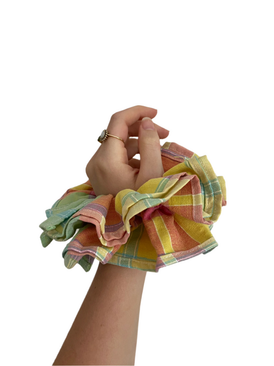 Multi-colour Check Scrunchie