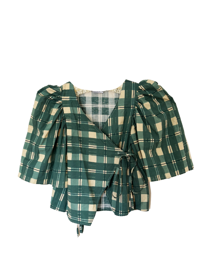 Emily Fitted Cross-Over Blouse