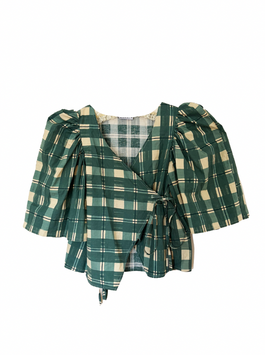 Emily Fitted Cross-Over Blouse