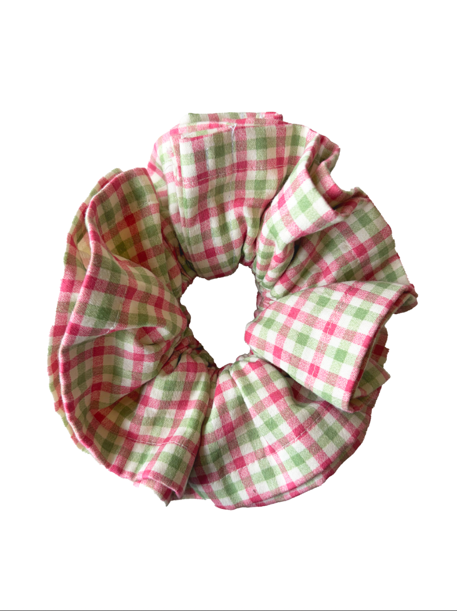 Pink Gingham Scrunchie