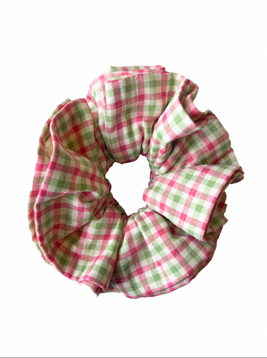 Pink Gingham Scrunchie