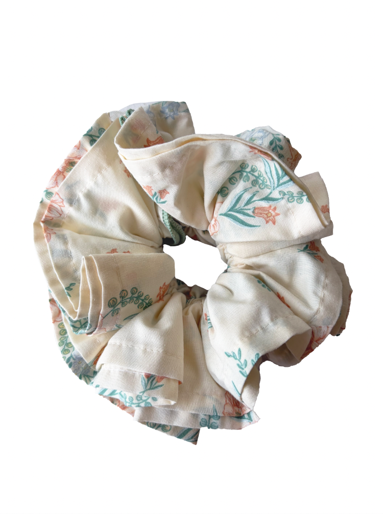Vintage Floral Scrunchie