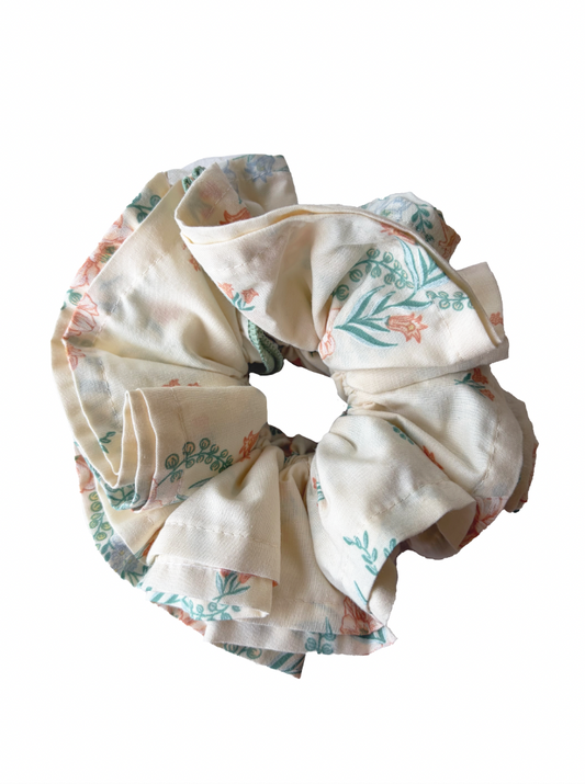 Vintage Floral Scrunchie