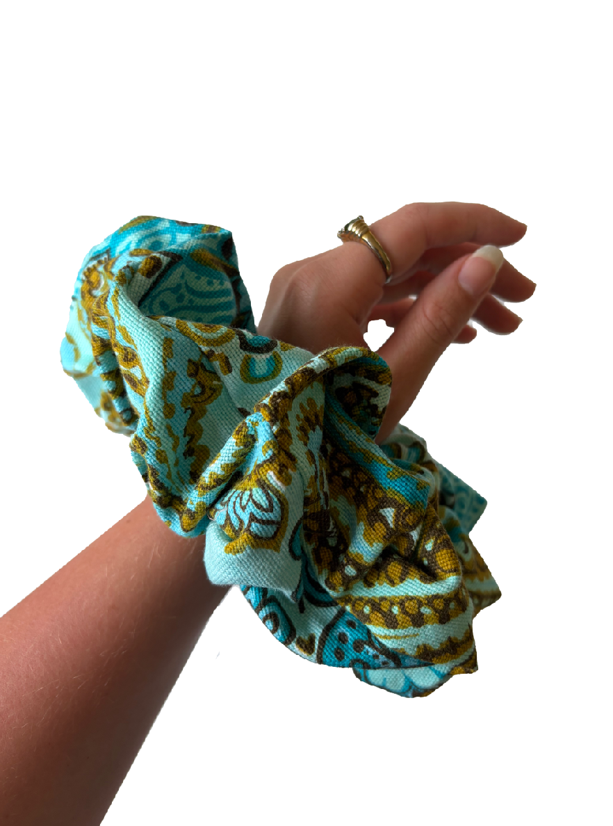 Blue Vintage Scrunchie
