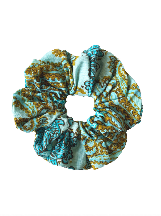 Blue Vintage Scrunchie